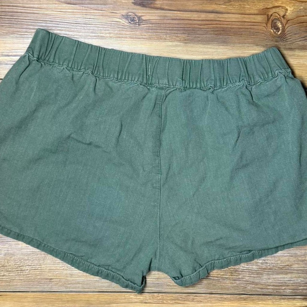 Madewell Pull On Shorts Womens Small Olive Green Elastic Waist Cotton Twill